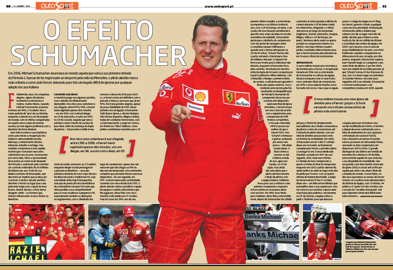 AutoSport Histórico: Um olhar sobre o percurso de Michael Schumacher com a Ferrari