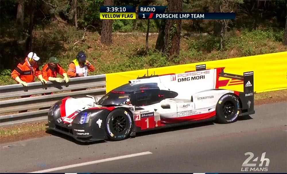 24 Horas de Le Mans, 20ª hora: Drama para a Porsche