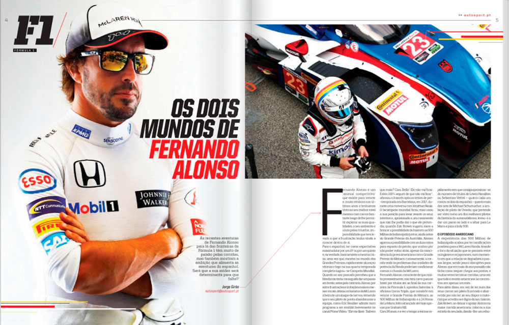 AutoSport nas bancas: Os dois mundos de Fernando Alonso