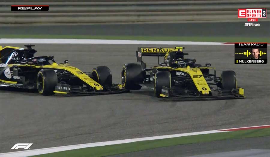 GP Bahrein F1: O primeiro ‘clash’ Hulkenberg/Ricciardo