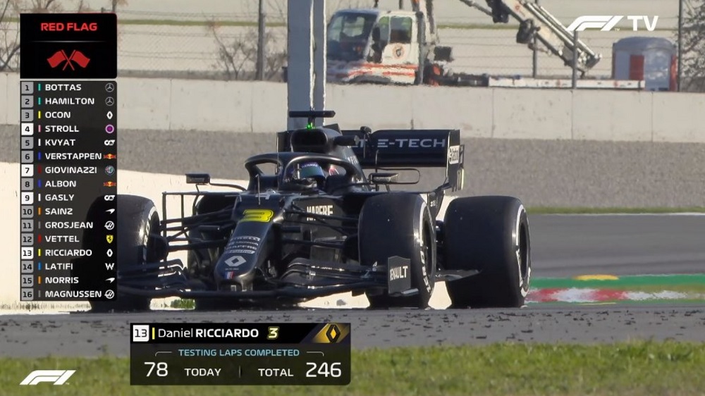 F1, Testes de Barcelona, Dia 3: Daniel Ricciardo com problemas de motor