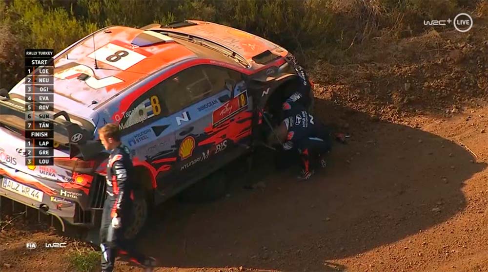 WRC, Rali Turquia, PE3: Sébastien Ogier líder, Ott Tanak de fora