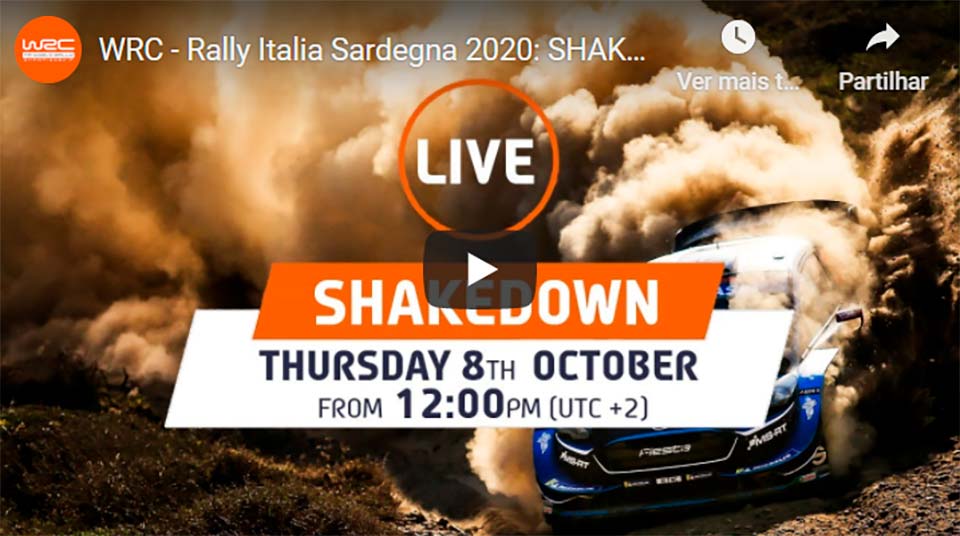 WRC, Rali da Sardenha: shakedown (Direto)