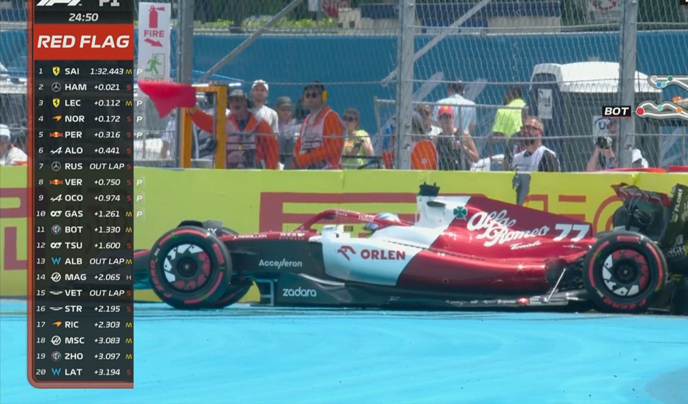 GP Miami F1: Má estreia de Valtteri Bottas; treino suspenso