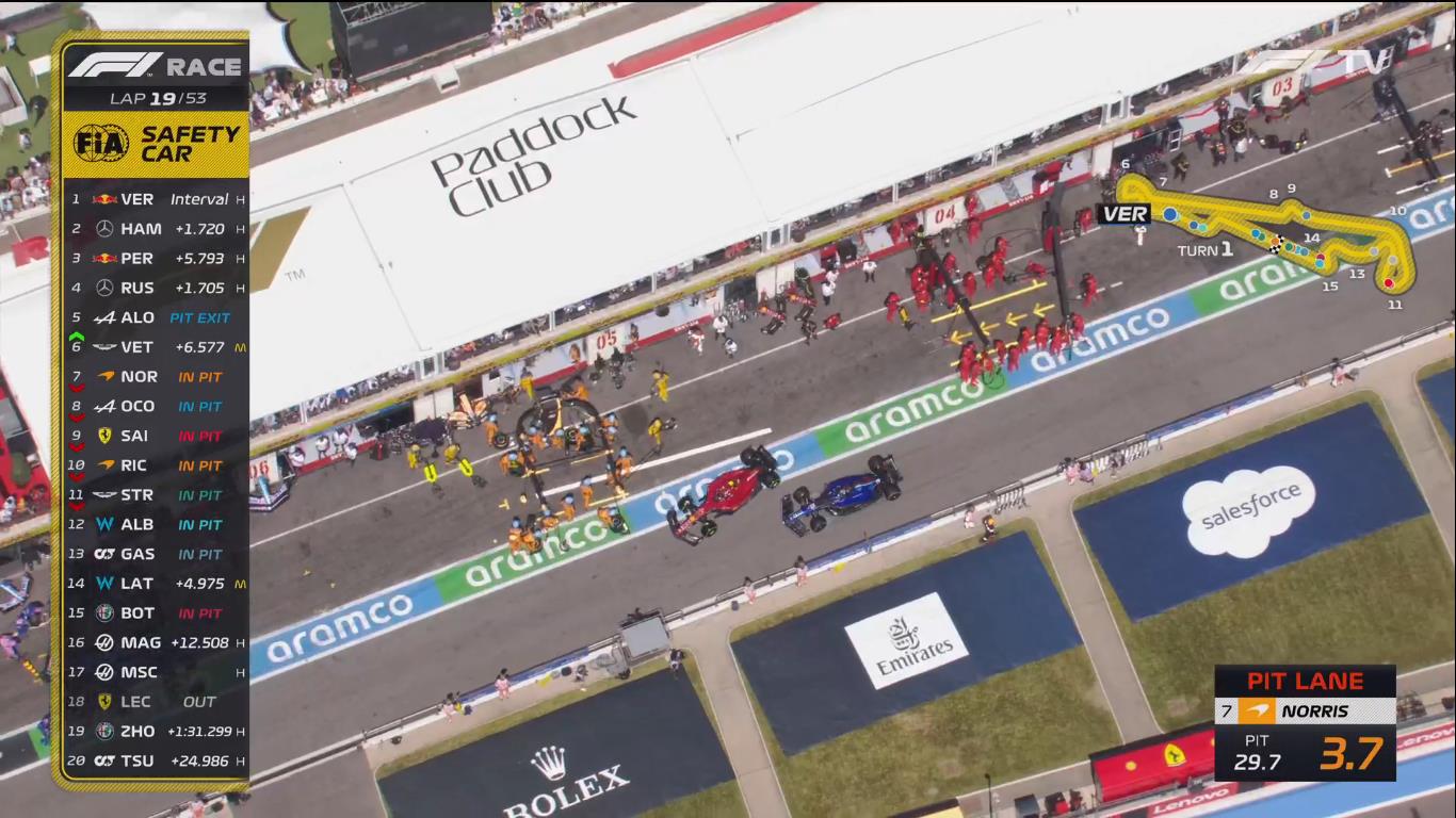 GP França F1, volta 30: Verstappen na frente, Sainz penalizado