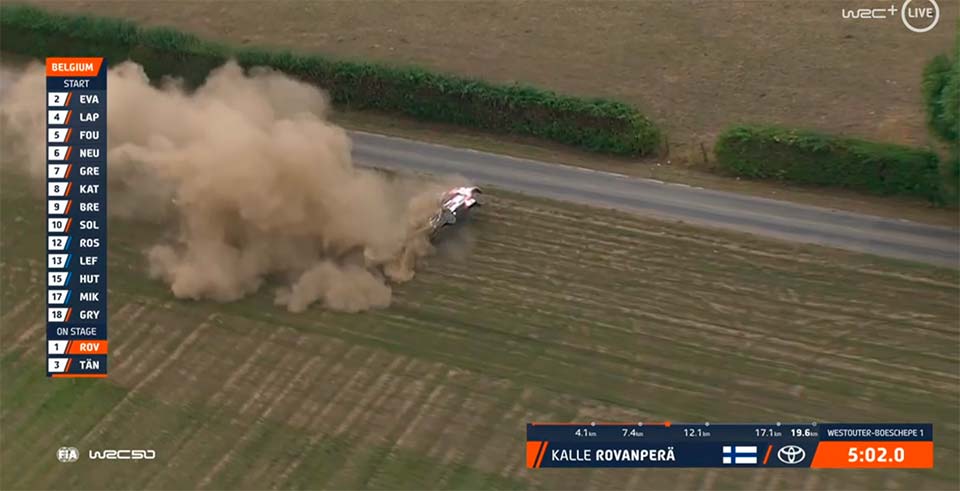 WRC, Rali de Ypres/Bélgica, PE2: Kalle Rovanperä capotou e abandonou…