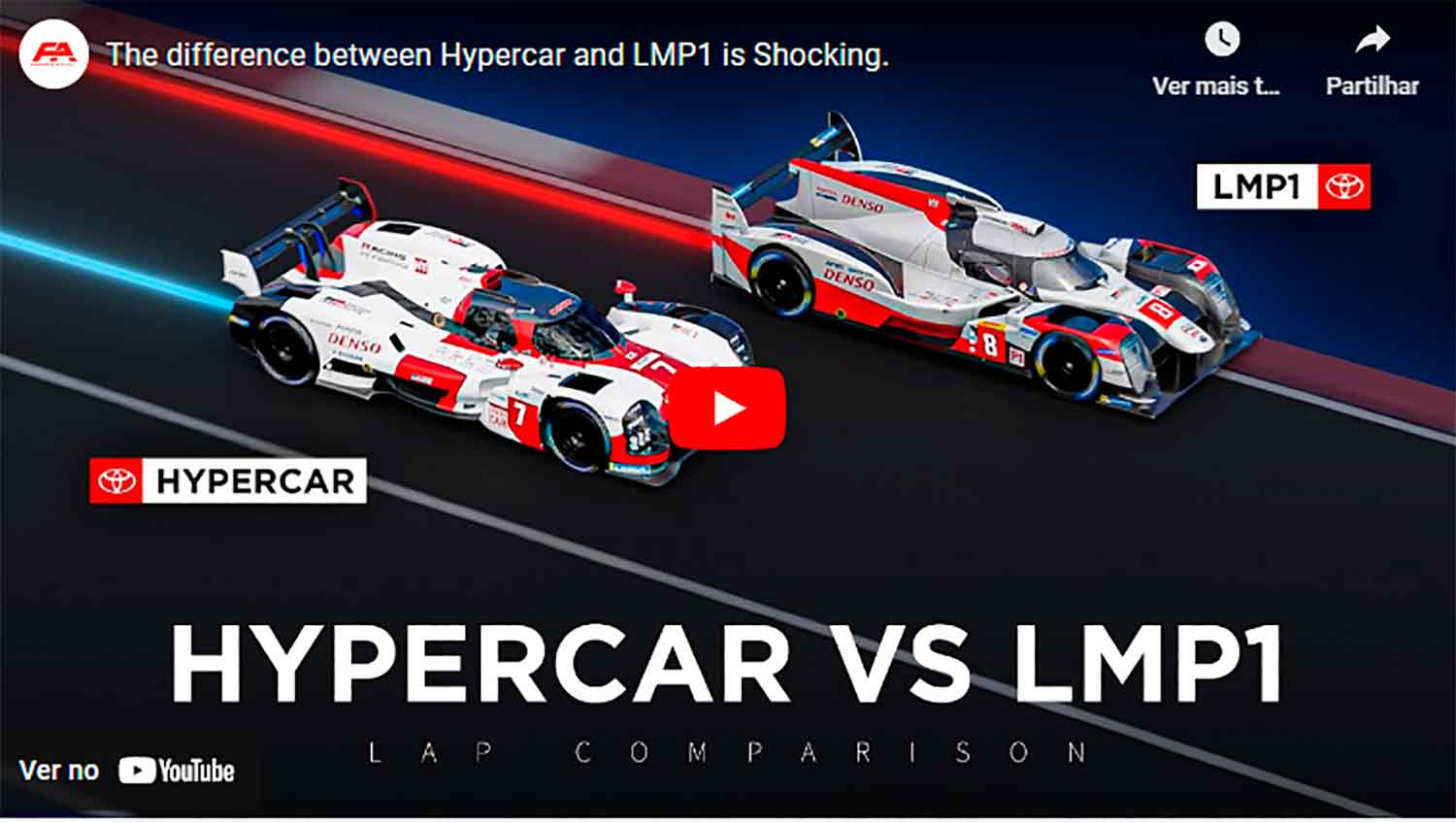 A diferença em pista dos LMP1 vs Hypercar…