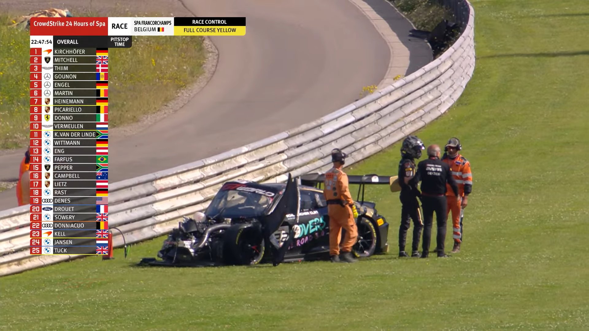 24h Spa: Acidente violento no início da segunda hora