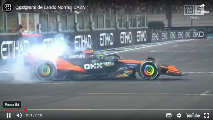 GP Abu Dhabi F1: Os ‘burnouts’ do 1º título Mundial de Lando Norris