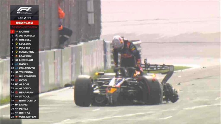 GP Países Baixos F1: Bandeira vermelha após acidente de Max Verstappen e Gabriel Bortoleto