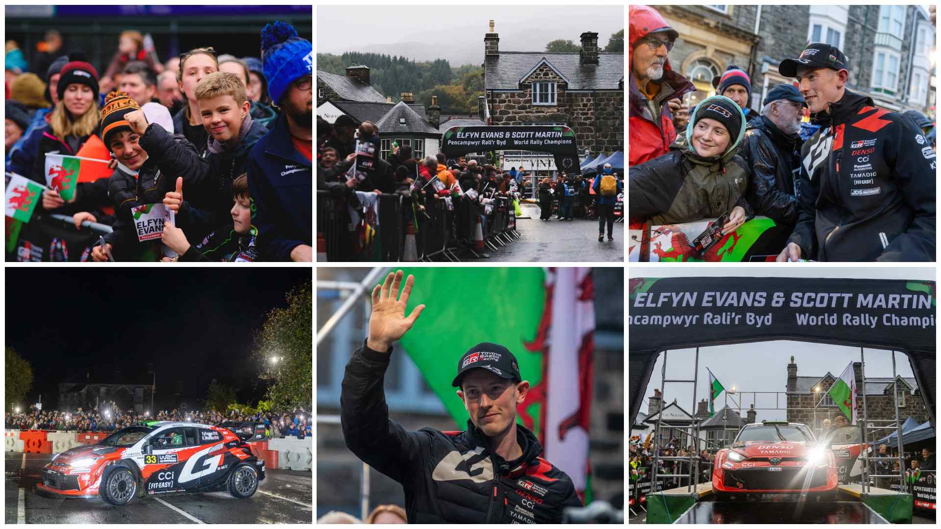 Elfyn Evans teve receção calorosa em Dolgellau após conquista do título do WRC