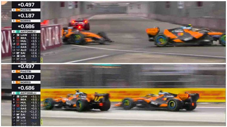 GP Singapura F1: Colisão entre Lando Norris e Oscar Piastri investigada