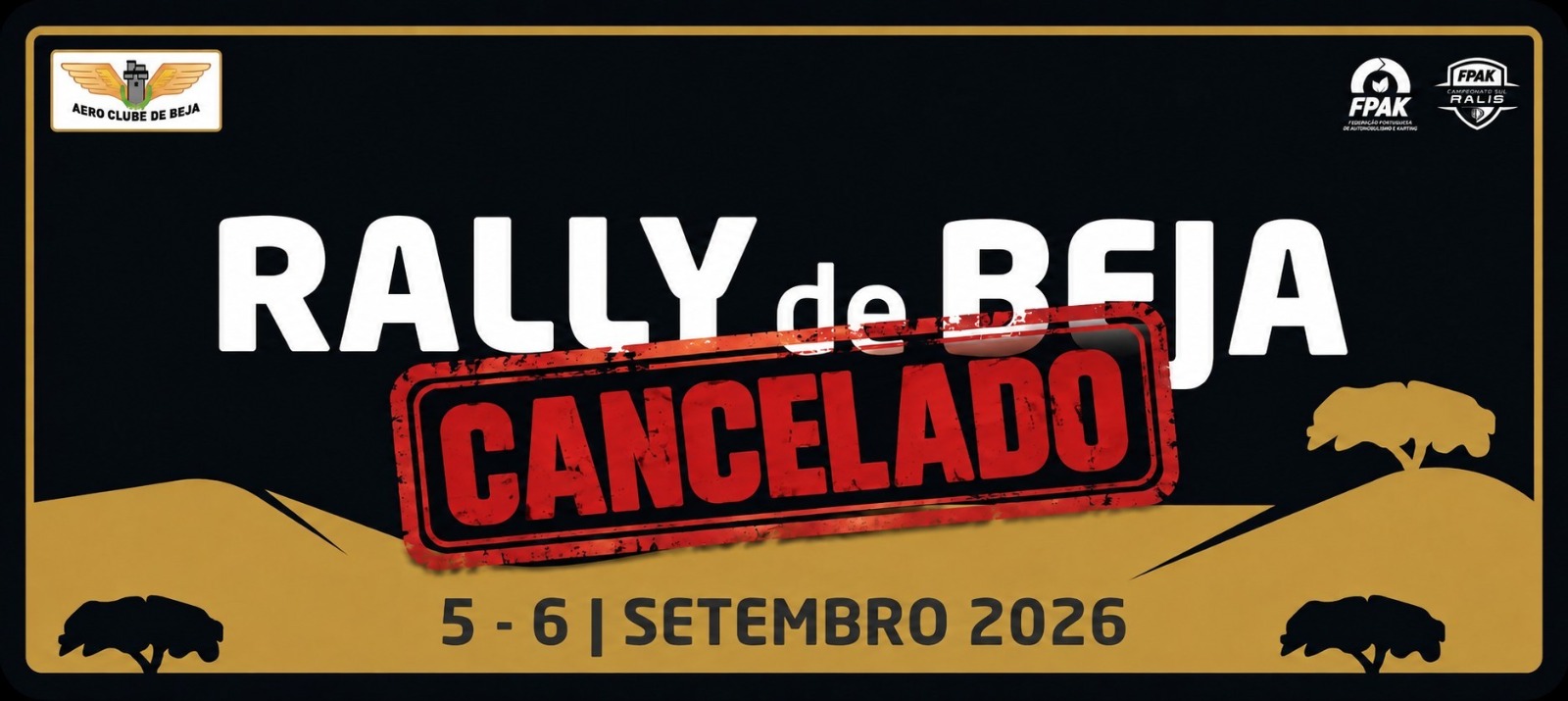 Rally de Beja 2026 Cancelado